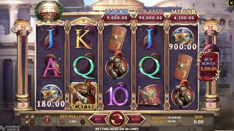 Ancient Rome Deluxe AI – bonusová obrazovka s dalšími cenami
